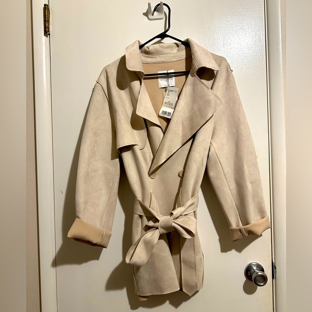 Mango Tan Trench Coat with Tie Waist